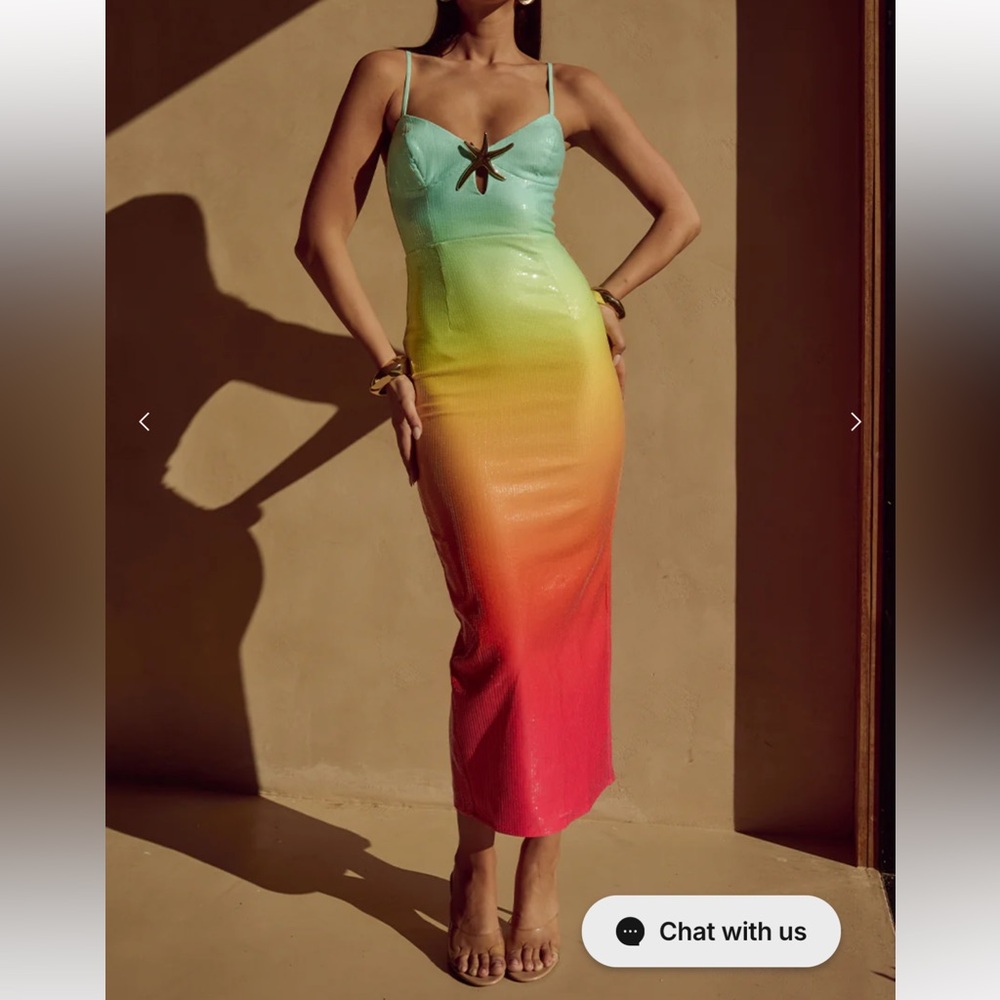 Benito MIDI Dress Multi color size 10-12 ?